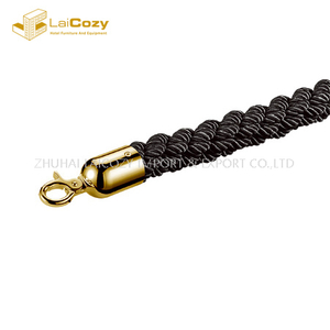 Control de multitudes Cuerda de barrera de puntales de acero inoxidable negro 
