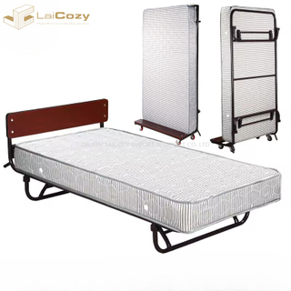 Cama vertical plegable cómoda del hotel con colchón de resortes de 8'