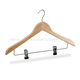 Percha de hotel de madera maciza para ropa de mujer