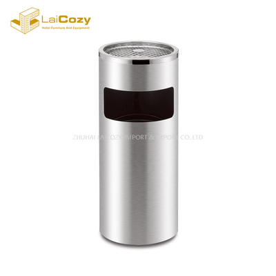 Cubos de basura de metal para interiores redondos de hotel con tapa