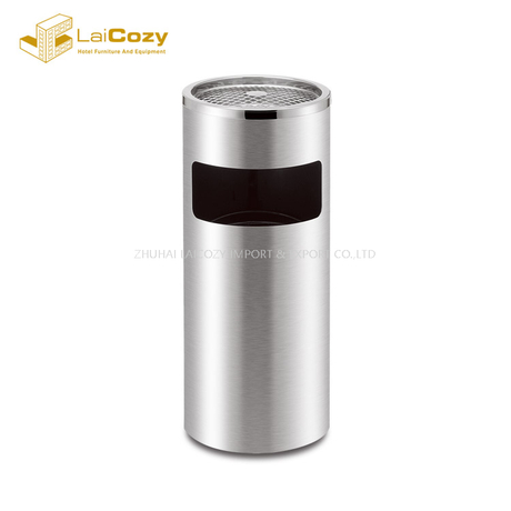 Cubos de basura de metal para interiores redondos de hotel con tapa