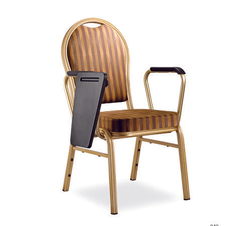 Hotel Silla para banquetes de aluminio apilable con mesa de escritura