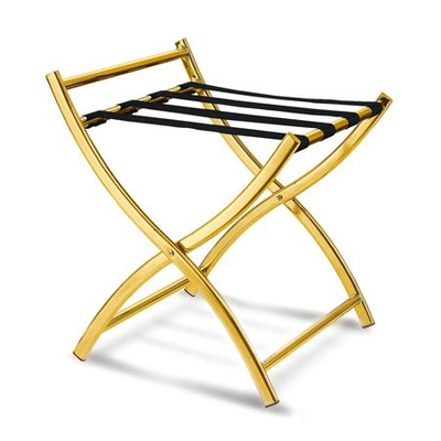 Soporte dorado para portaequipajes de habitación de viaje de hotel 