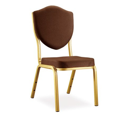 Silla de banquete de aluminio con pintura al óleo dorada