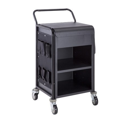 Carro de limpieza de servicio de habitaciones de aluminio compacto de hotel