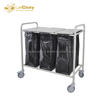 Carros de lavandería de acero inoxidable con cesta plegable con marco 