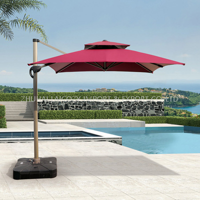 Paraguas cuadrado de nuevo estilo con base de plástico para piscina