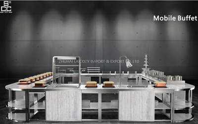 Mesa de buffet extraíble, equipo de restaurante, suministros de cocina, marco de mesa plegable