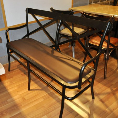 Hotel Restaurante Silla de acero Sillas largas Silla de hierro de cuero PU