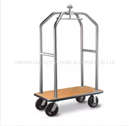 Carro de equipaje con base de cubierta de vinilo plegable de lujo para hotel 