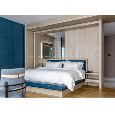 Juego de muebles de habitación de hotel con estrellas de madera Nodic de diseño simple 