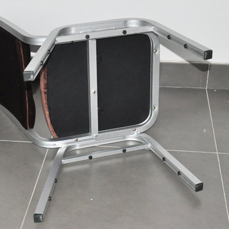 Silla de banquete de aluminio apilable de alta calidad para hotel