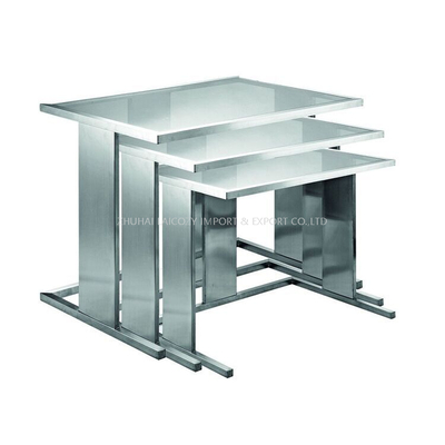Mesa de buffet rectangular de acero inoxidable 304 personalizada para restaurante de hotel de buena calidad