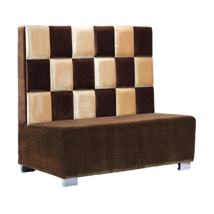 Silla de sofá de acero de lujo, taburete de sofá de restaurante con respaldo alto