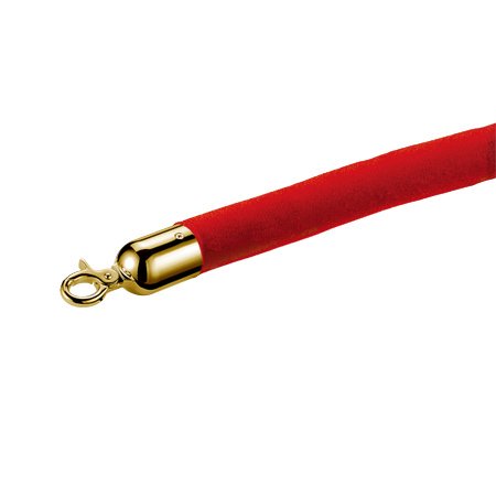 Cuerdas de terciopelo rojo con ganchos dorados para candelero